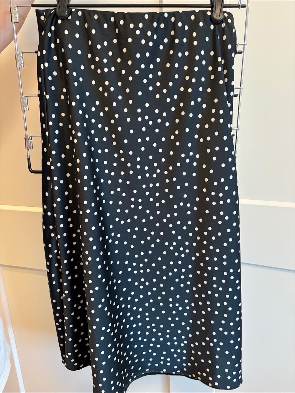 Black Polka Dot Midi Skirt
